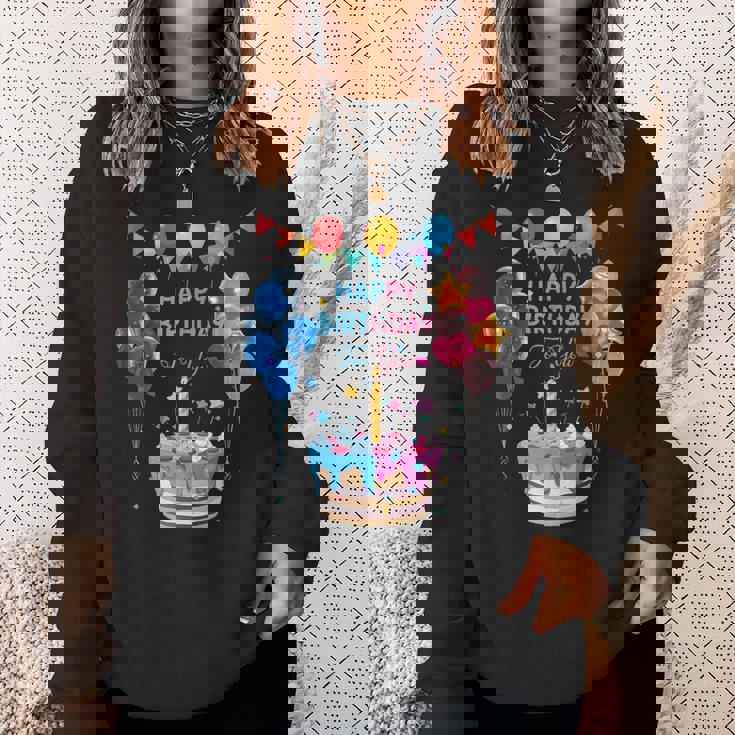 Happy Birthday To You ケーキとバルーンパーティー スウェットシャツ 彼女への贈り物