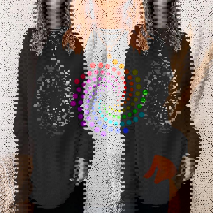 Happy Dot Day キッズ レインボー 水玉 スパイラル スウェットシャツ 彼女への贈り物