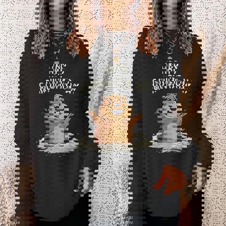 Happy Groundhog Day 2025 メンズ レディース キッズ スウェットシャツ 彼女への贈り物