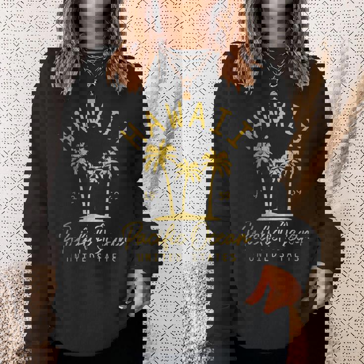 Hawaii Est 1959 ヤシの木 サーフ サーファー マウイ アロハ ハワイアン スウェットシャツ 彼女への贈り物