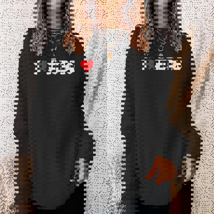 I Heart 柔道 愛 柔道 趣味 恋人 スウェットシャツ 彼女への贈り物