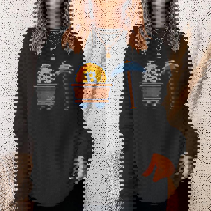 Hodl Btc モダンビットコインアート ビットコインマイニング ピクセル ビットコイン スウェットシャツ 彼女への贈り物