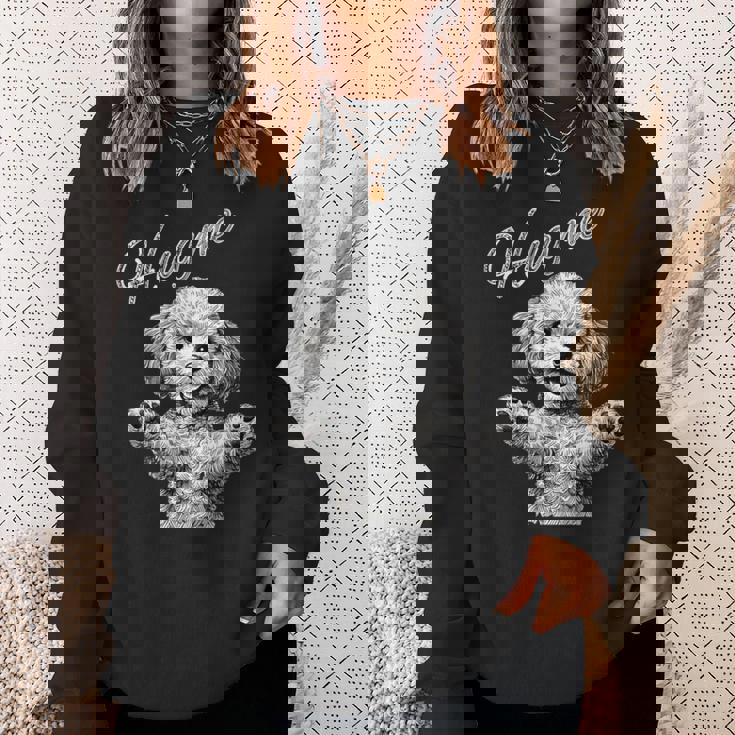 Hug Me トイプードル アートデザイン 可愛い おしゃれ 犬 動物 スウェットシャツ 彼女への贈り物