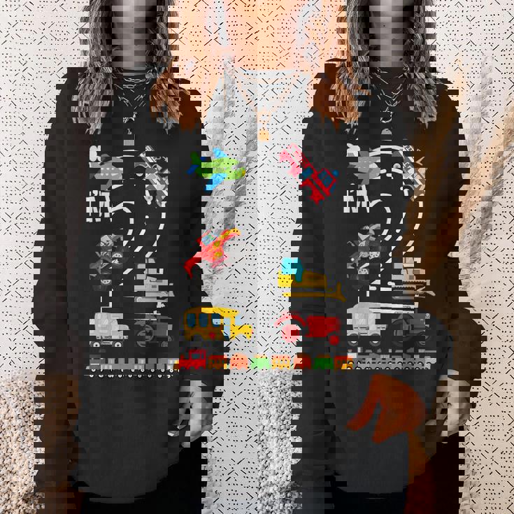 I'm 2 2歳の誕生日 トラック 乗り物 交通機関車 スウェットシャツ 彼女への贈り物