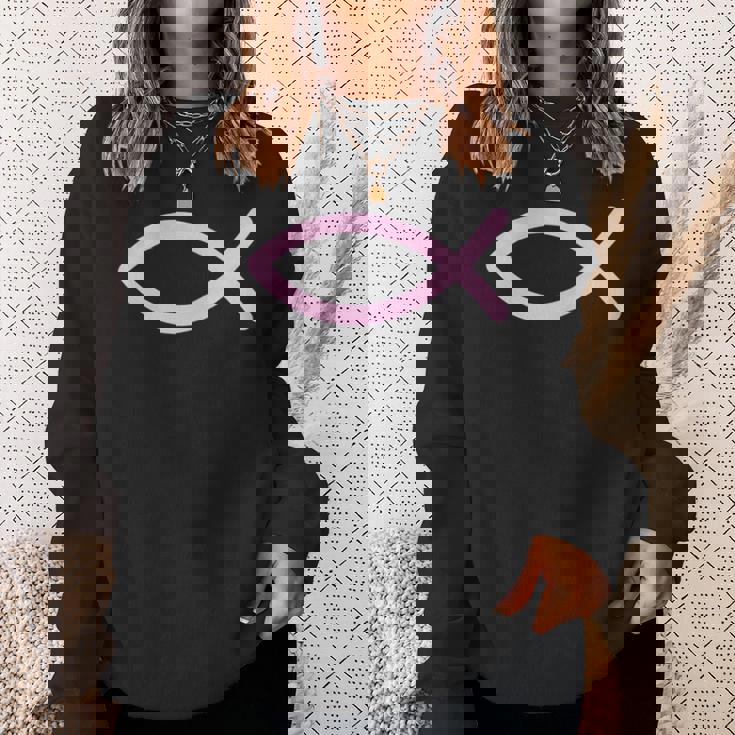 Ichty Fishymboltシャツ-クリスチャンtシャツ-イエス スウェットシャツ 彼女への贈り物