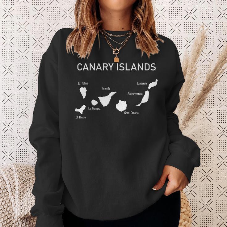 Islas Canarias Mapa Y Topónimos España Canarias Camisa de entrenamiento Regalos para ella