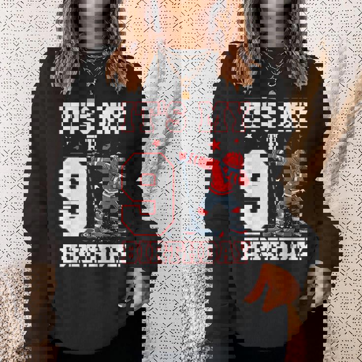 It's My 9Th Birthday 男の子 アイスホッケー ダビング 9歳 スウェットシャツ 彼女への贈り物