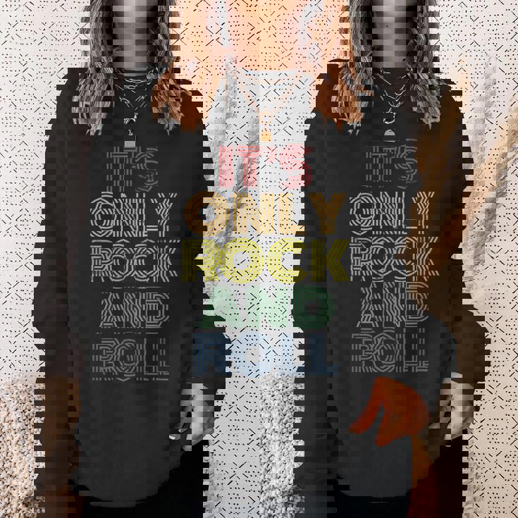 It's Only Rock And Roll ディストレスド ロック コンサート ヴィンテージ 70年代 スウェットシャツ 彼女への贈り物
