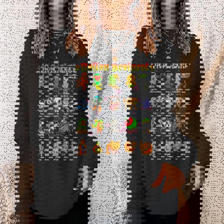 Italian Brainrot 面白いイタリアンブレインロットミームキャラクター スウェットシャツ 彼女への贈り物