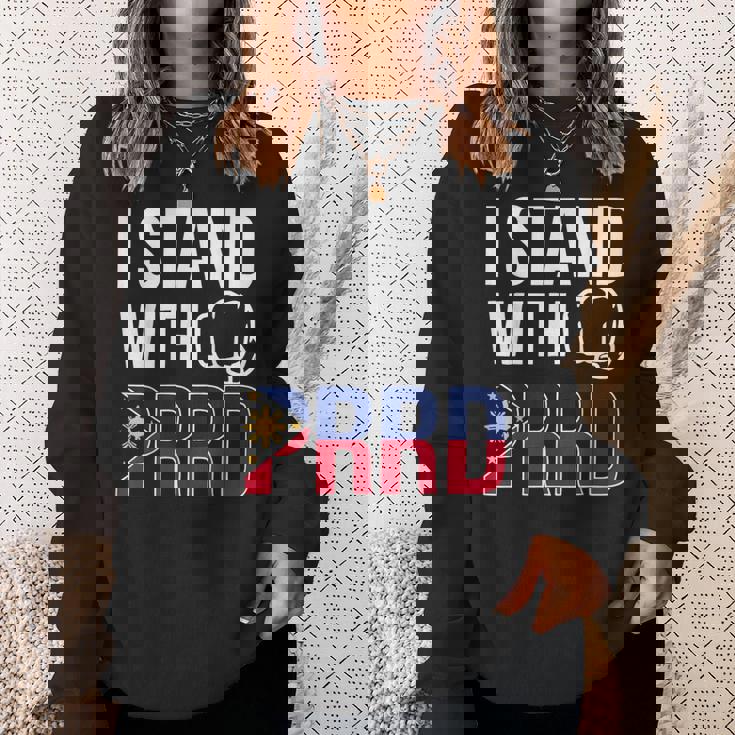 Itand With Prrd Du30 サポーター フィリピン国旗拳ポンプ スウェットシャツ 彼女への贈り物