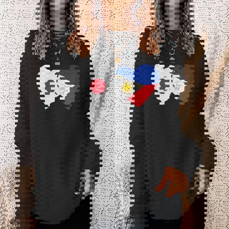 Japanese Flag Phillipinesフィリピンの遺産 フィリピンのルーツ 日本の国旗 フィリピンの国旗 スウェットシャツ 彼女への贈り物