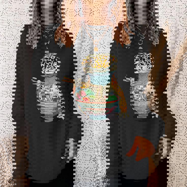 Japanese Kawaii Ramen Reptile Leopard Gecko ヒョウモントカゲモドキ スウェットシャツ 彼女への贈り物