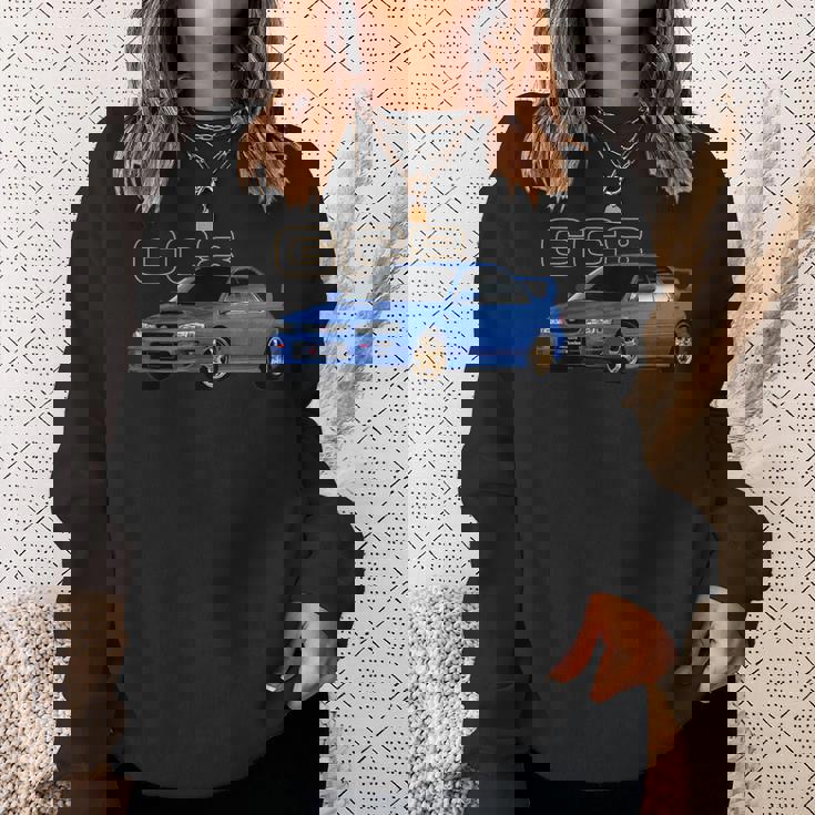 Jdm Rally Blue Car Gc8 バージョン5 スウェットシャツ 彼女への贈り物