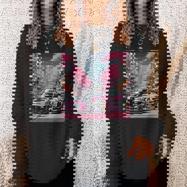 Jdm レトロ 和 ドリフト 車 東京 スカイライン 桜 スウェットシャツ 彼女への贈り物