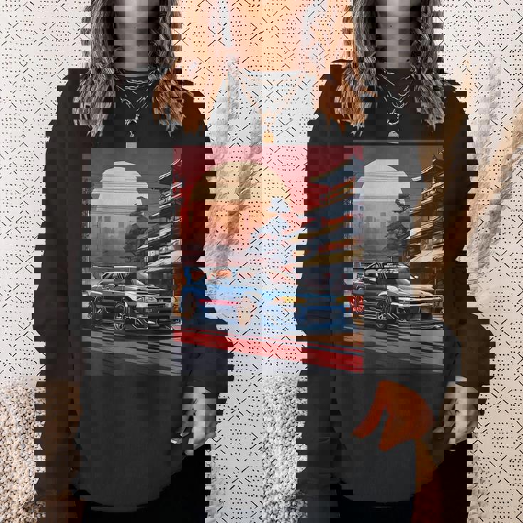 Jdm レトロ 日本自動車 レースカー 東京 スカイライン サンセット スウェットシャツ 彼女への贈り物