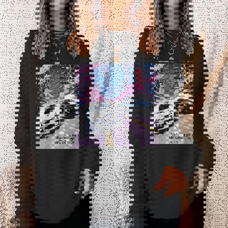 Jdm レースカーズ 東京ストリート ドリフト アニメ風 桜 スウェットシャツ 彼女への贈り物