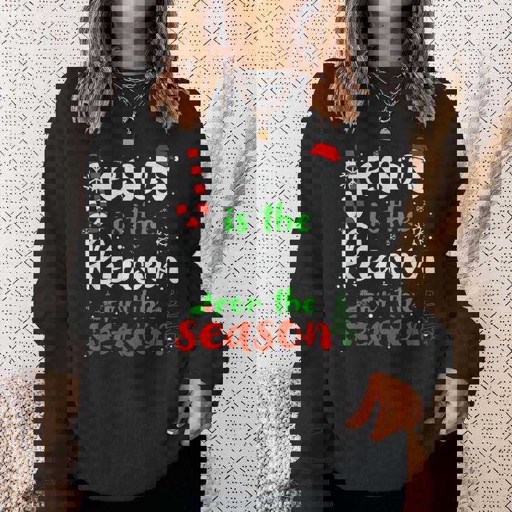 Jesus Is The Reason For Theeason クリスマス 神の信仰 スウェットシャツ 彼女への贈り物