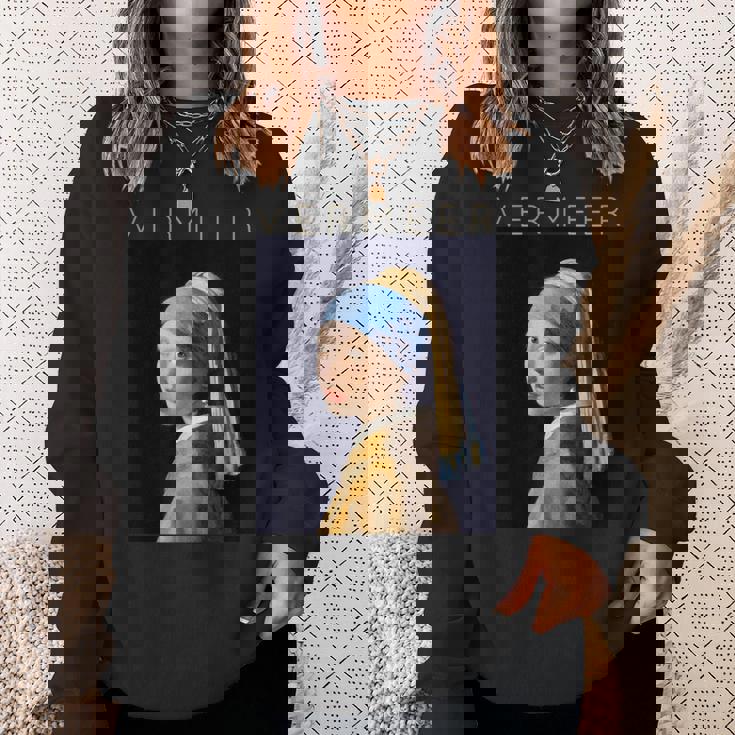 Johannesermeer アーティスト向け 真珠のイヤリングを持つ少女 スウェットシャツ 彼女への贈り物