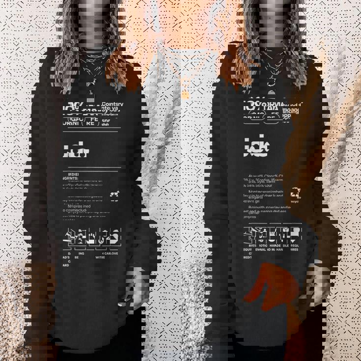 Jojo名札 皮肉な名前 ジョジョの栄養成分 スウェットシャツ 彼女への贈り物