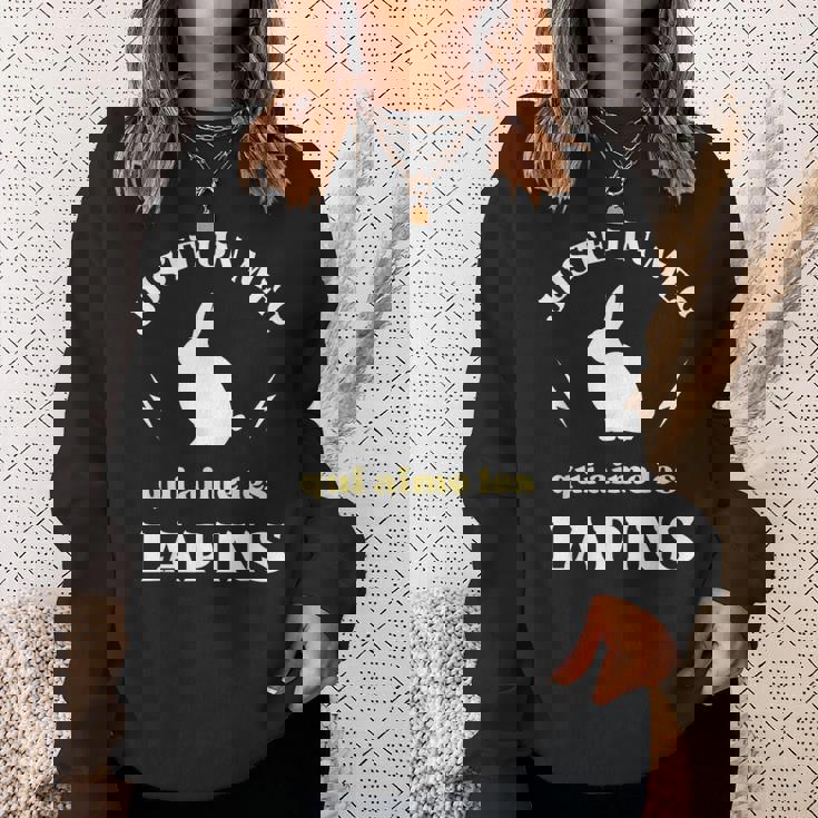 メンズ Just A Dude Who Loves Rabbits ユーモアラビットマン スウェットシャツ 彼女への贈り物