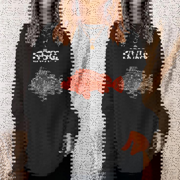 Kasago カサゴ 魚好き 願掛け 釣り好き 海釣り 趣味 おもしろ 寿司ネタ 趣味釣り 船釣り 釣り スウェットシャツ 彼女への贈り物