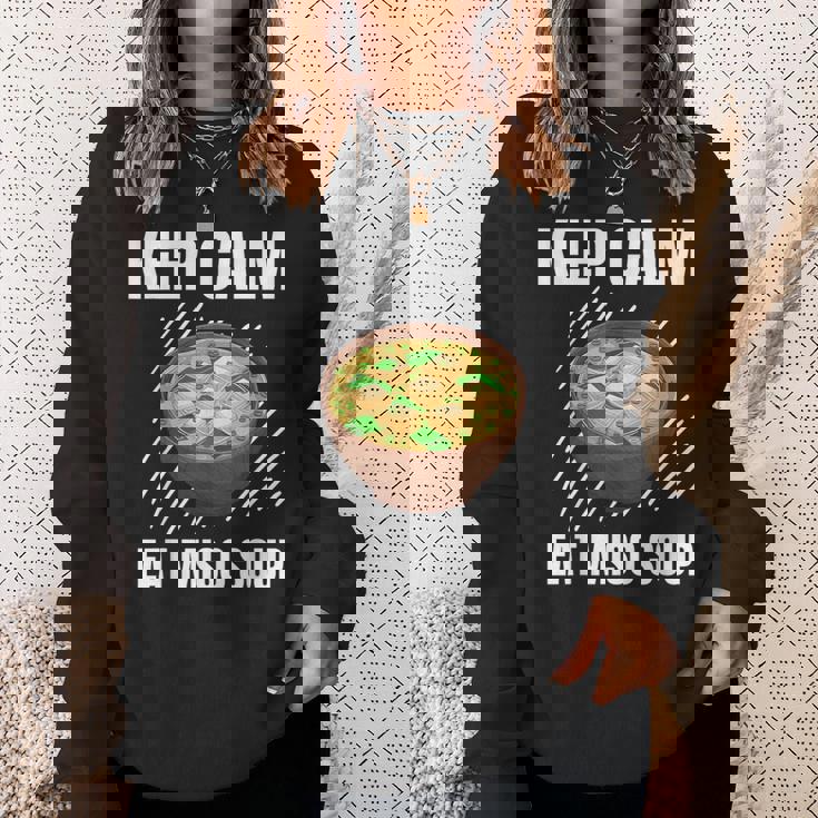 Keep Calm 食べる 味噌汁 ヴィンテージ グランジ 味噌汁好き スウェットシャツ 彼女への贈り物