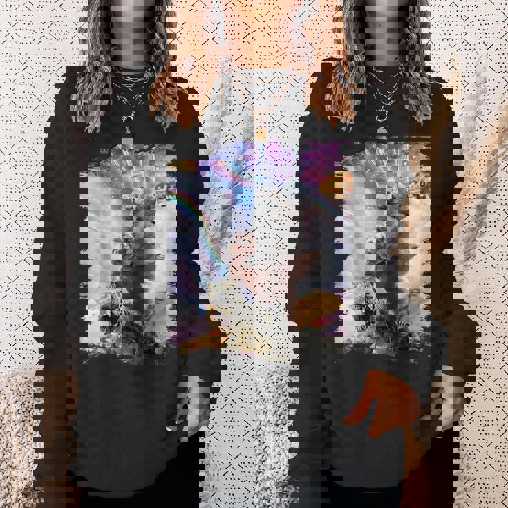 Laser Eyespace モルモット 猫 ナマケモノ 恐竜 スウェットシャツ 彼女への贈り物