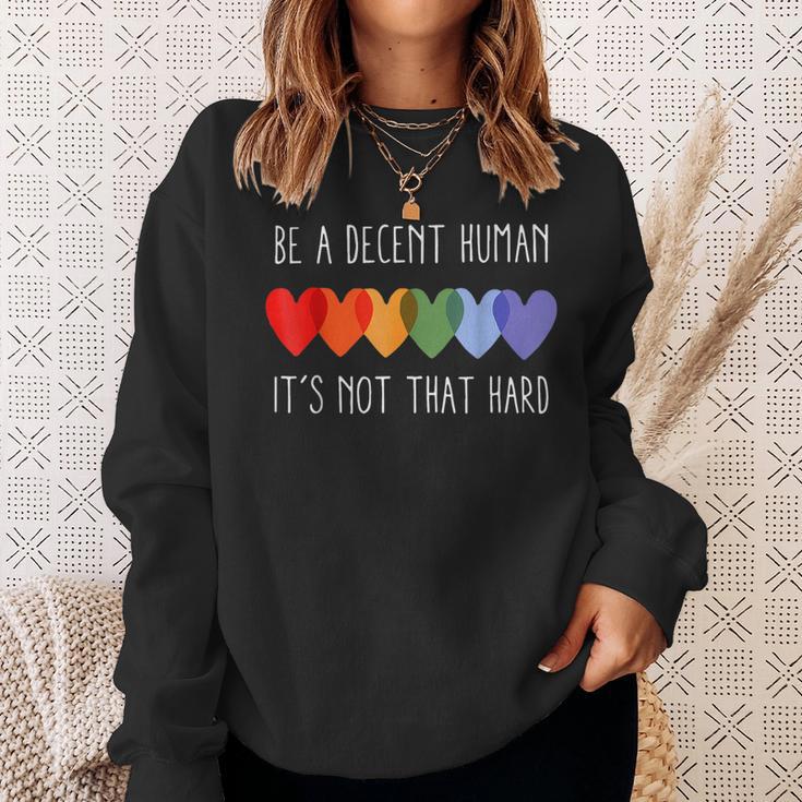 Lgbt Heart Retro Be A Decent Human It's Not That Hard Sweatshirt Gifts for Her Lgbt Heart Retro Be A Decent Human It's Not That Hard Sweatshirt Gifts for Her