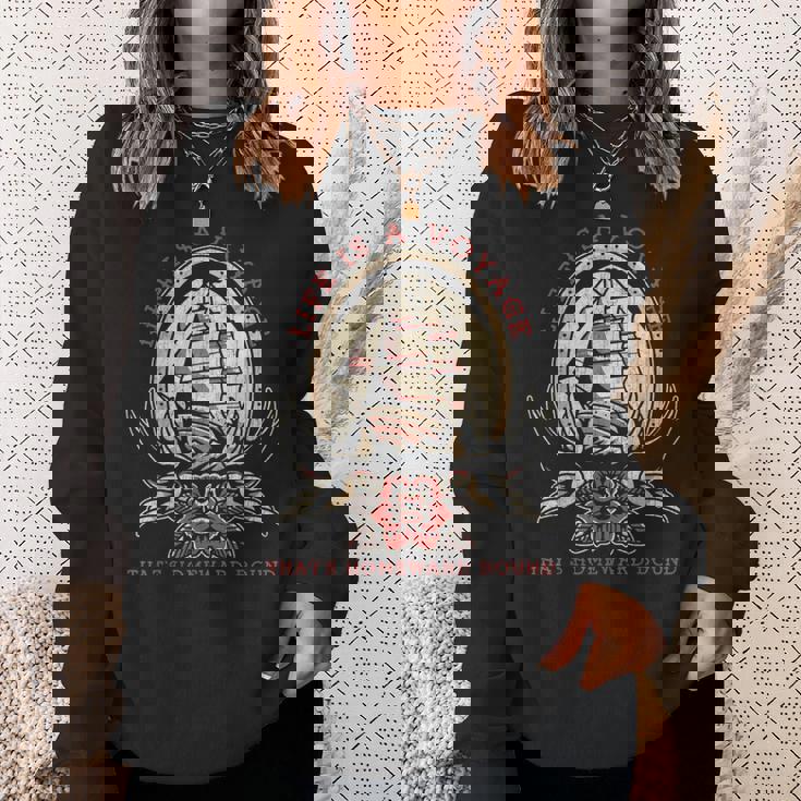 Life Is Aoyage オールドスクール セーリング船 タトゥーデザイン スウェットシャツ 彼女への贈り物