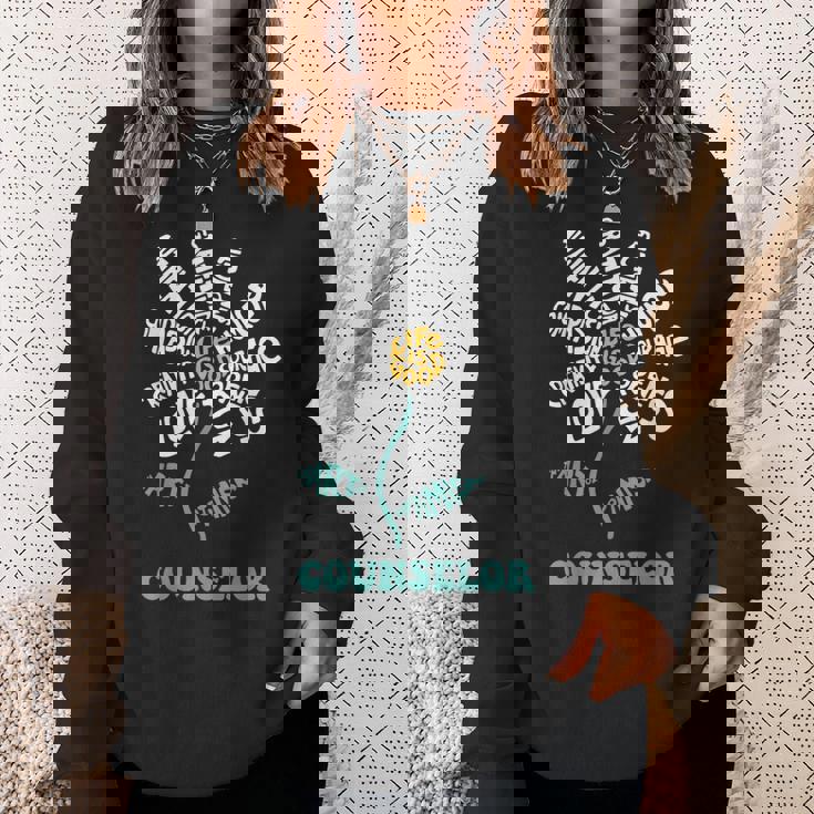 Life-Is Good Counselor ユーモア 勇気 開放性 楽しい 愛 スウェットシャツ 彼女への贈り物