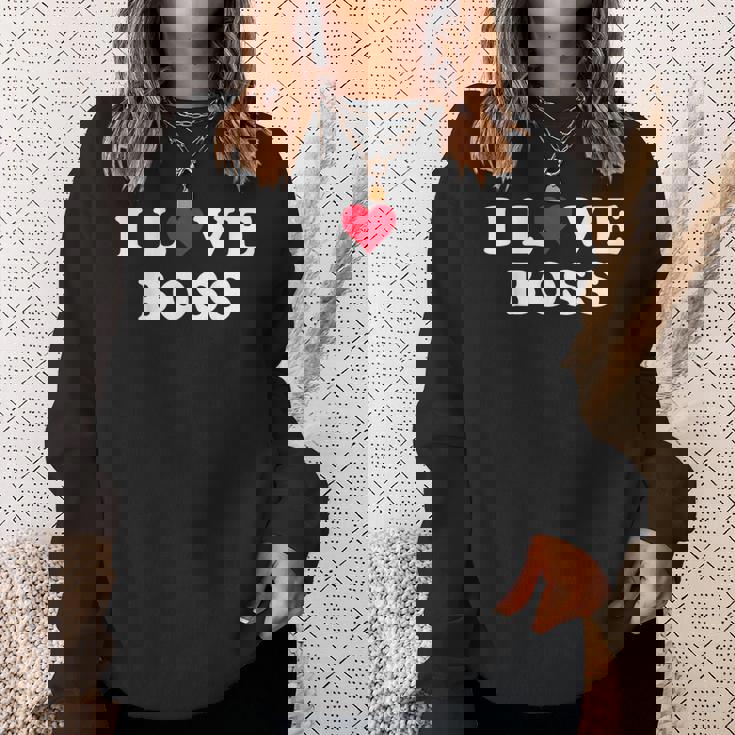 I Love Boss マッチング ガールフレンド&ボーイフレンド ボス名 スウェットシャツ 彼女への贈り物