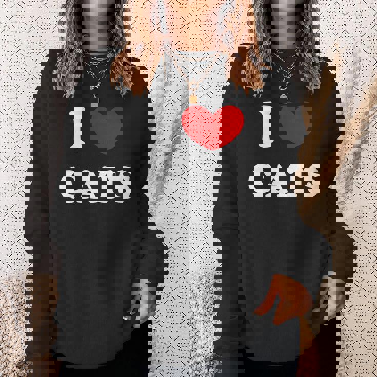 I Love Cats I Heart Cats スウェットシャツ 彼女への贈り物