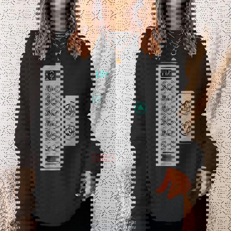 I Love Elevator ギフト かわいいエレベーターボタン メカニッククロージャー スウェットシャツ 彼女への贈り物