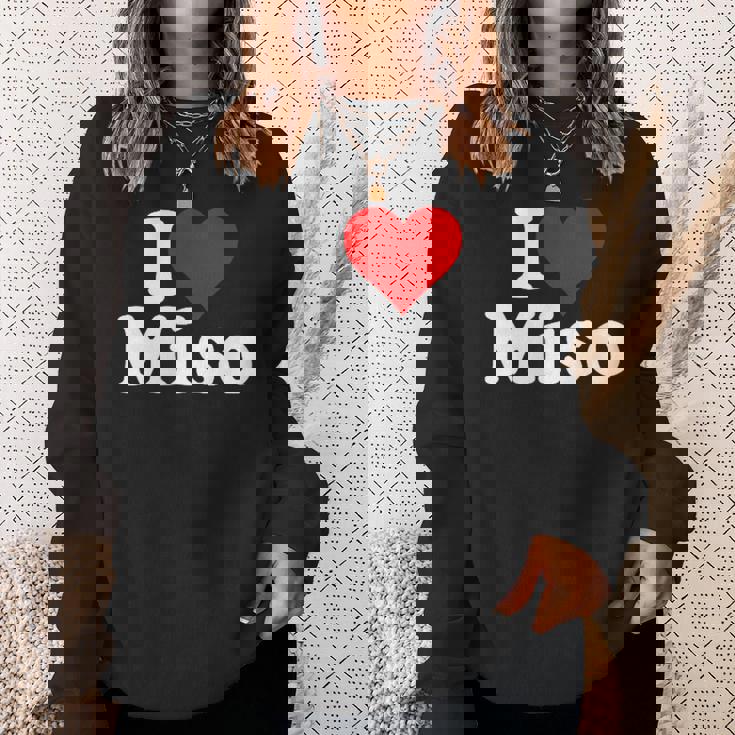 I Love Heart Miso 発酵大豆ペースト ミソスープ スウェットシャツ 彼女への贈り物