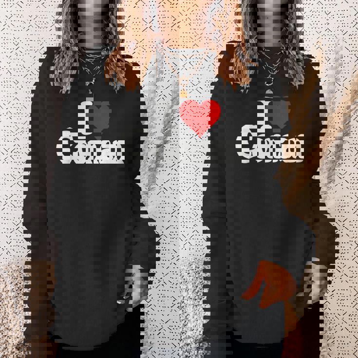 I Love Heart コナン ネームtシャツ スウェットシャツ 彼女への贈り物