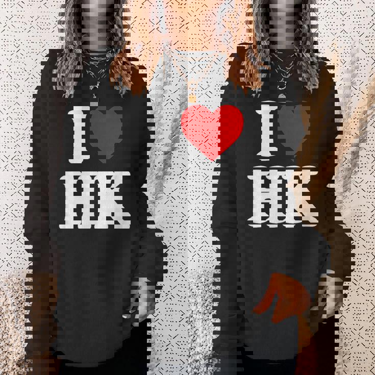 I Love Hk Heart Hong Kong スウェットシャツ 彼女への贈り物