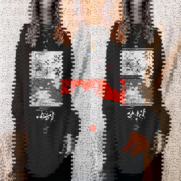 I Love Japan Culture Enjoy Cool Japan Red-Crowned Crane スウェットシャツ 彼女への贈り物