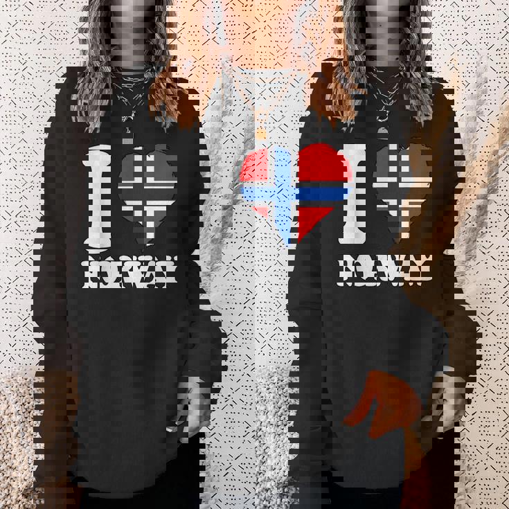 I Love Norwegian Pride ノルウェーのルーツ ノルウェー国旗 スウェットシャツ 彼女への贈り物