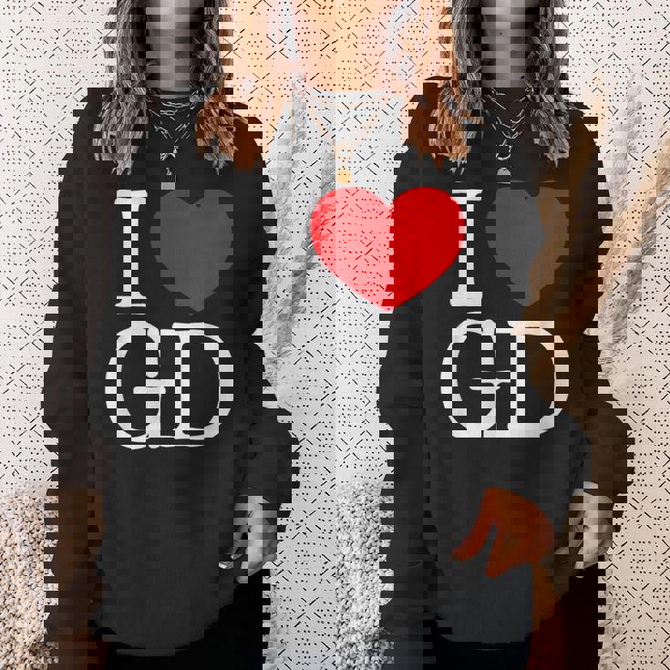 I Love ハート Gd スウェットシャツ 彼女への贈り物