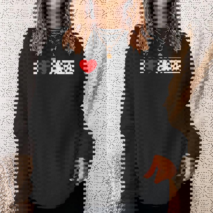 I Love ハート Java スウェットシャツ 彼女への贈り物