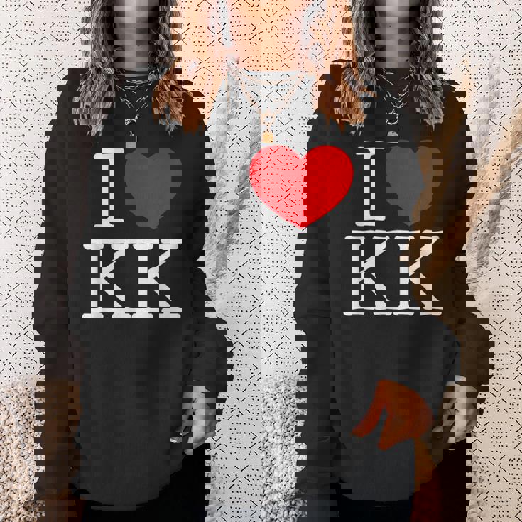 I Love ハート Kk スウェットシャツ 彼女への贈り物