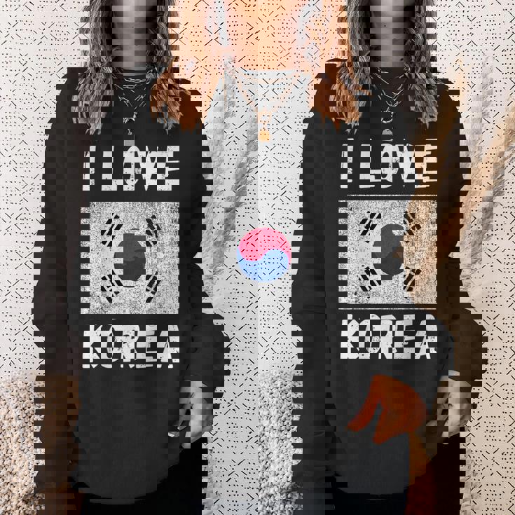 I Love 韓国 韓国 家族 旅行 お土産 スウェットシャツ 彼女への贈り物