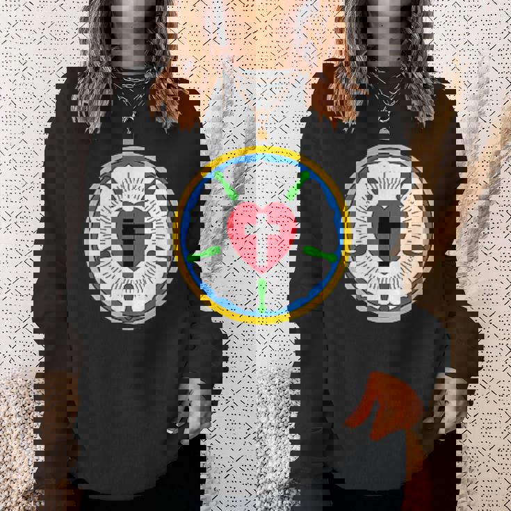 Lutheran Church Luther Roseeal ロゴ エンブレム スウェットシャツ 彼女への贈り物