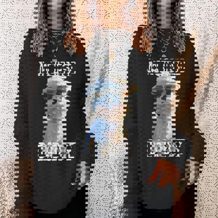 Maltese Daddyマルチーズ お父さん 犬 お父さん 父の日 お父さん スウィート・マルチーズ スウェットシャツ 彼女への贈り物