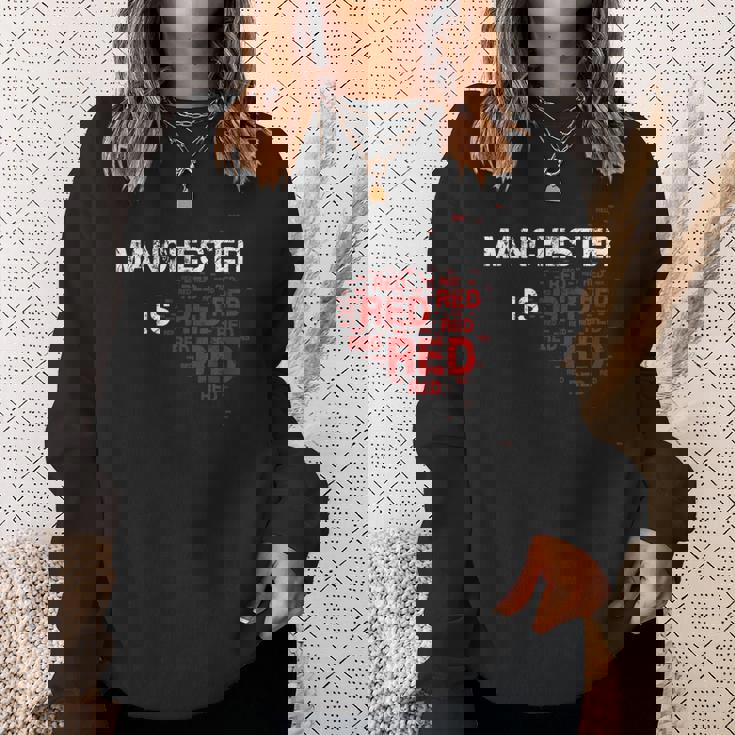 Manchester Is Red ファニー ユナイテッド フットボール サポーター スウェットシャツ 彼女への贈り物