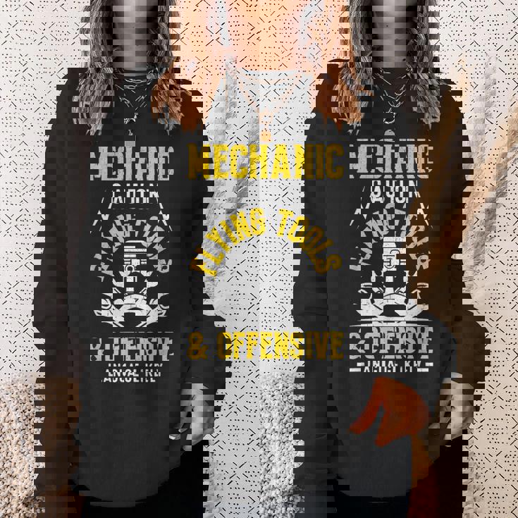 Mechanic Caution Flying Tools 自動車整備士 スウェットシャツ 彼女への贈り物