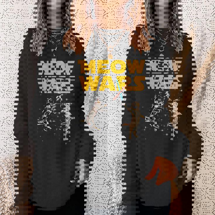 Meow Wars 猫好きのための面白いグラフィック スウェットシャツ 彼女への贈り物