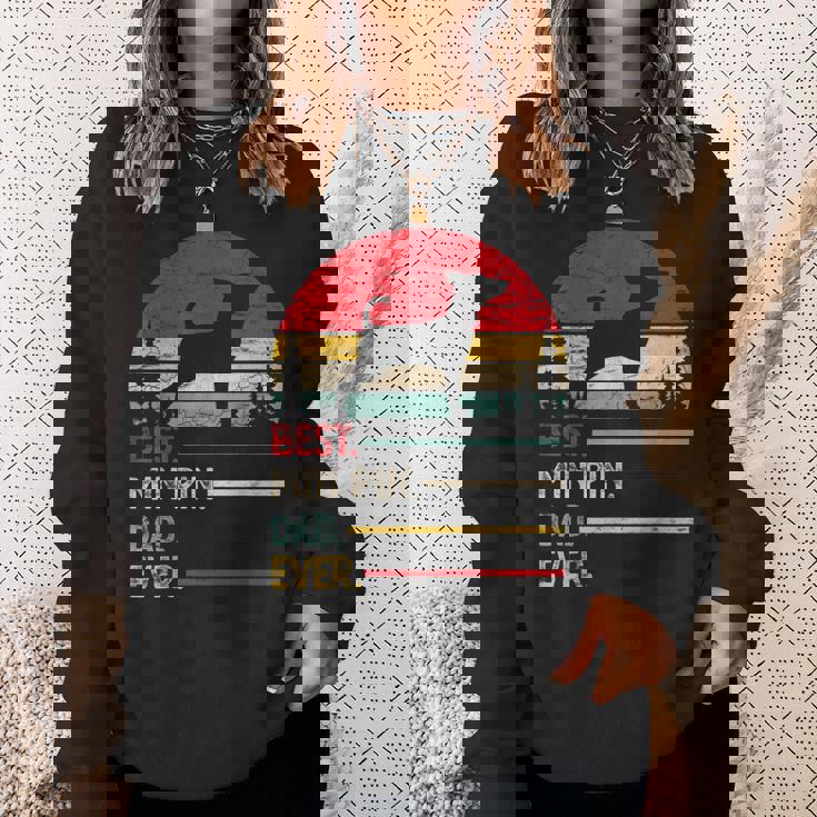 Miniature Pinscher Best Dad Ever Dogintage Retro Men Felpa Regalos para ella