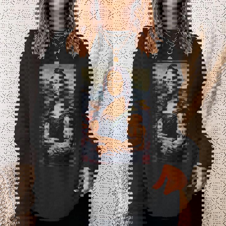 Mona Lisa 上腕二頭筋 ボディービル ジム ワークアウト 面白い モナリザ スウェットシャツ 彼女への贈り物