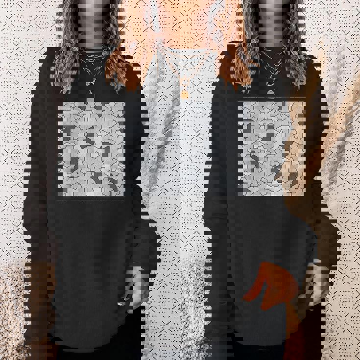 Monotone Aperiodic モノタイルカラー グレータイルパターン スウェットシャツ 彼女への贈り物